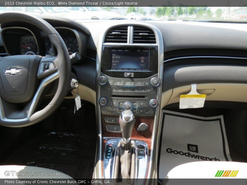 White Diamond Tricoat / Cocoa/Light Neutral 2013 Chevrolet Malibu ECO