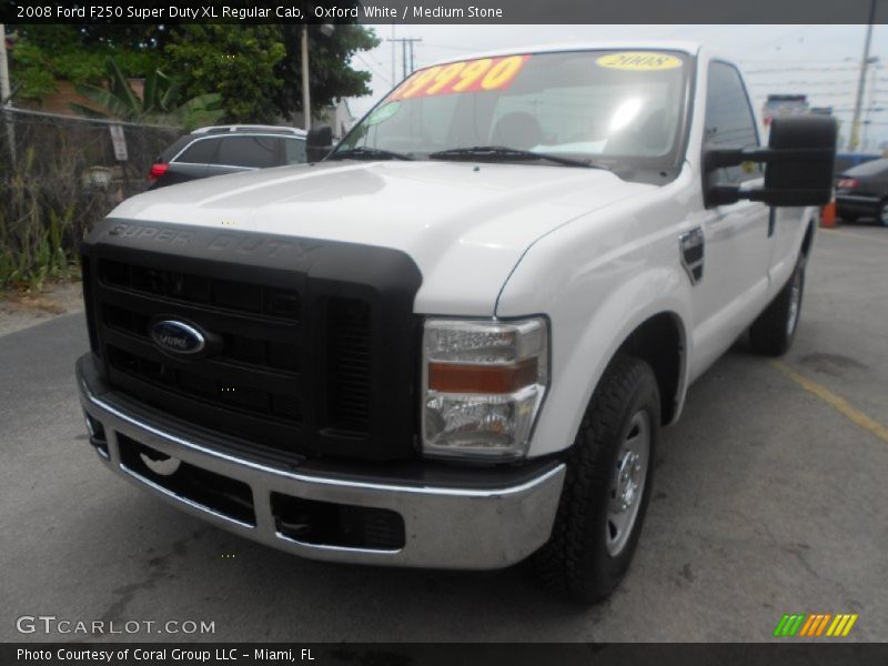 Oxford White / Medium Stone 2008 Ford F250 Super Duty XL Regular Cab