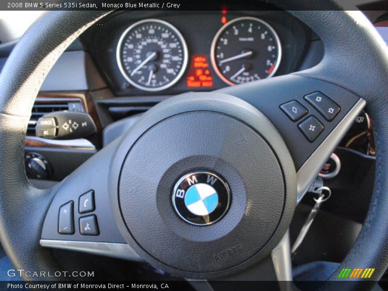 Monaco Blue Metallic / Grey 2008 BMW 5 Series 535i Sedan