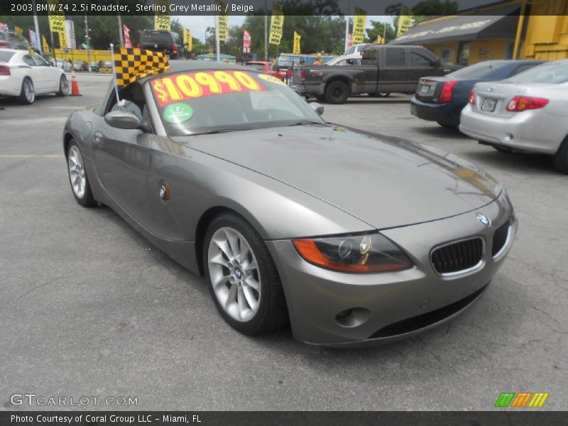 Sterling Grey Metallic / Beige 2003 BMW Z4 2.5i Roadster