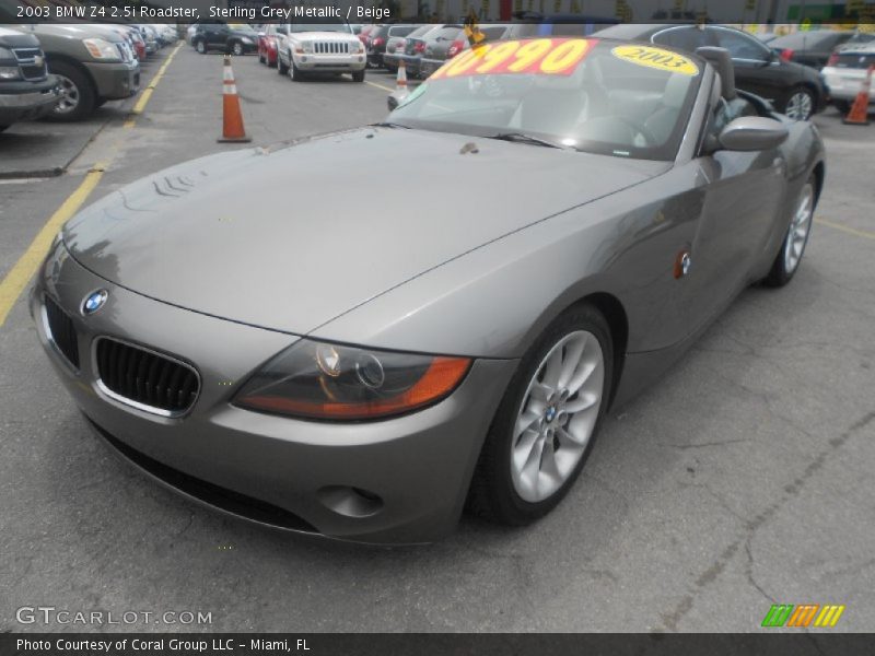 Sterling Grey Metallic / Beige 2003 BMW Z4 2.5i Roadster