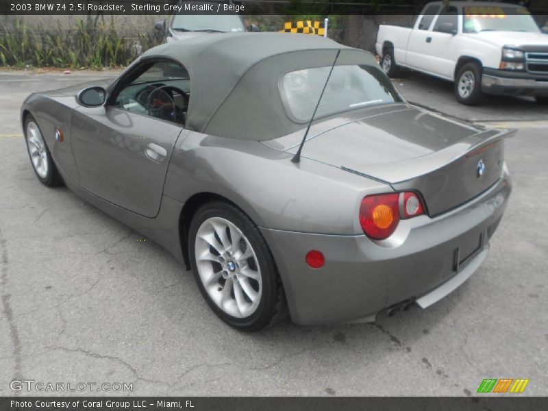 Sterling Grey Metallic / Beige 2003 BMW Z4 2.5i Roadster