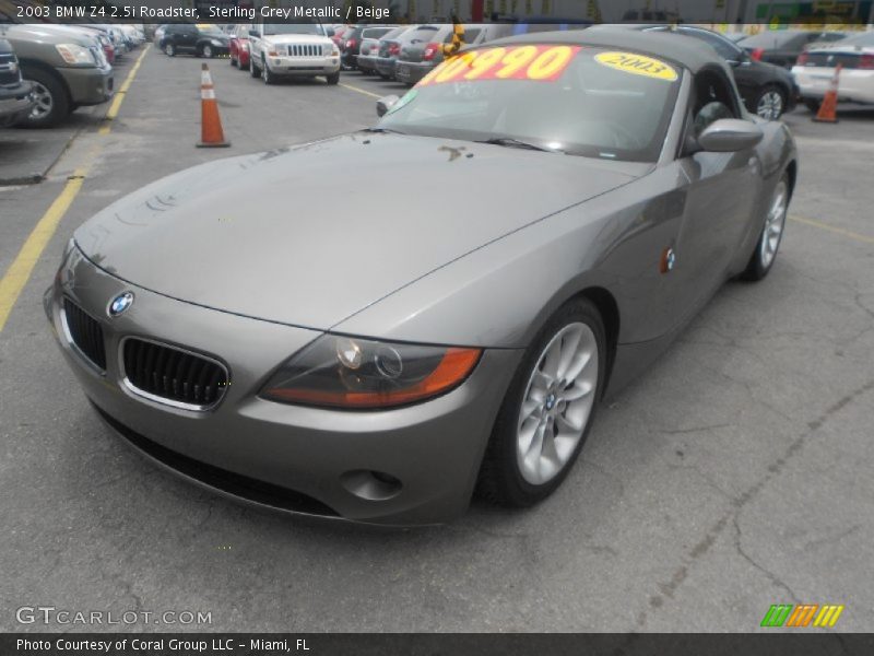Sterling Grey Metallic / Beige 2003 BMW Z4 2.5i Roadster