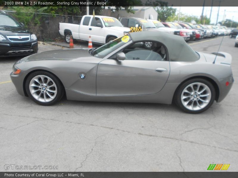 Sterling Grey Metallic / Beige 2003 BMW Z4 2.5i Roadster