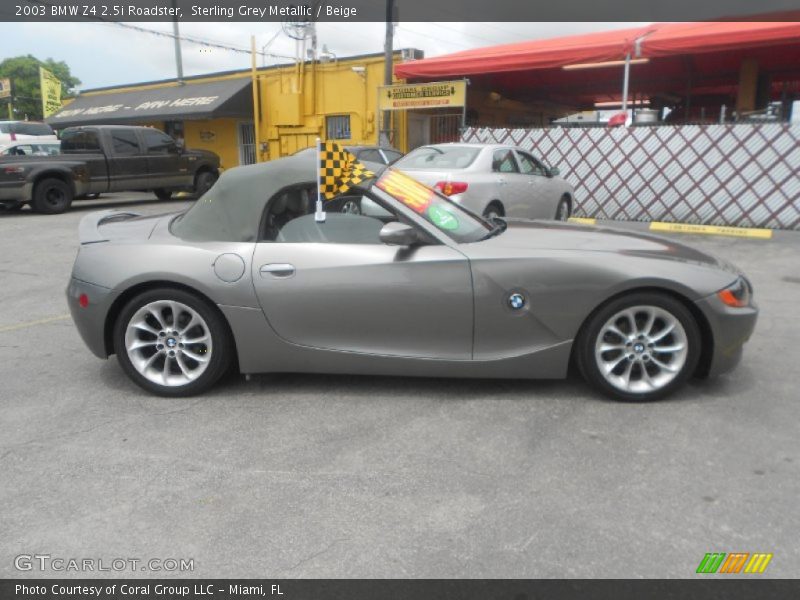 Sterling Grey Metallic / Beige 2003 BMW Z4 2.5i Roadster
