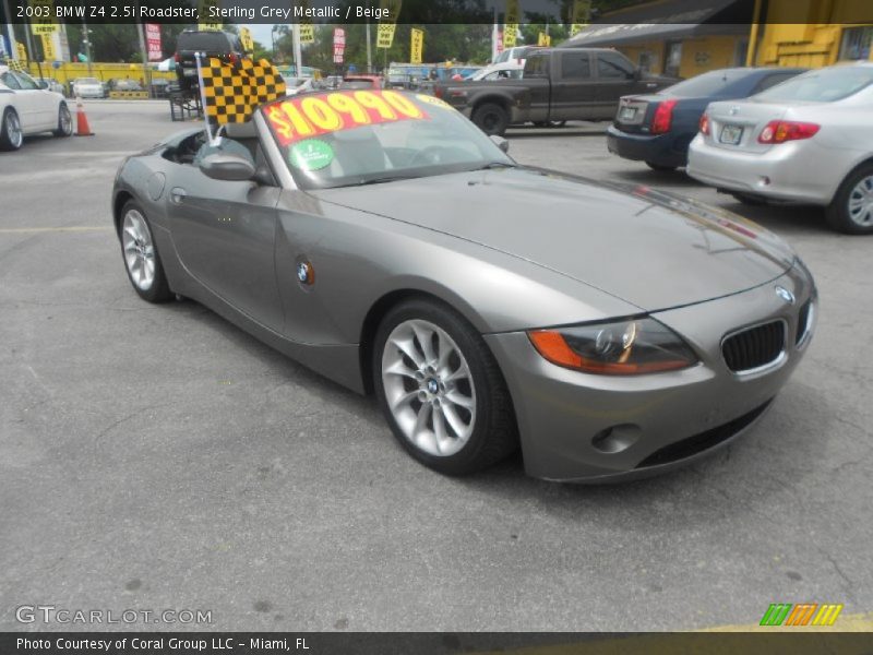Sterling Grey Metallic / Beige 2003 BMW Z4 2.5i Roadster