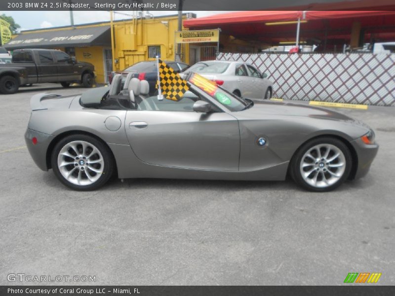 Sterling Grey Metallic / Beige 2003 BMW Z4 2.5i Roadster