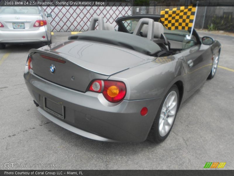 Sterling Grey Metallic / Beige 2003 BMW Z4 2.5i Roadster