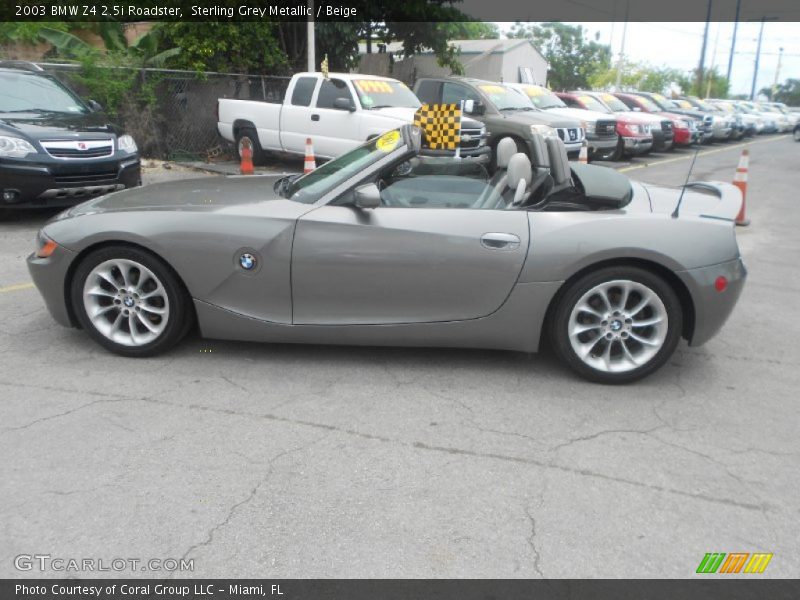Sterling Grey Metallic / Beige 2003 BMW Z4 2.5i Roadster