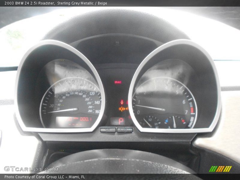 Sterling Grey Metallic / Beige 2003 BMW Z4 2.5i Roadster