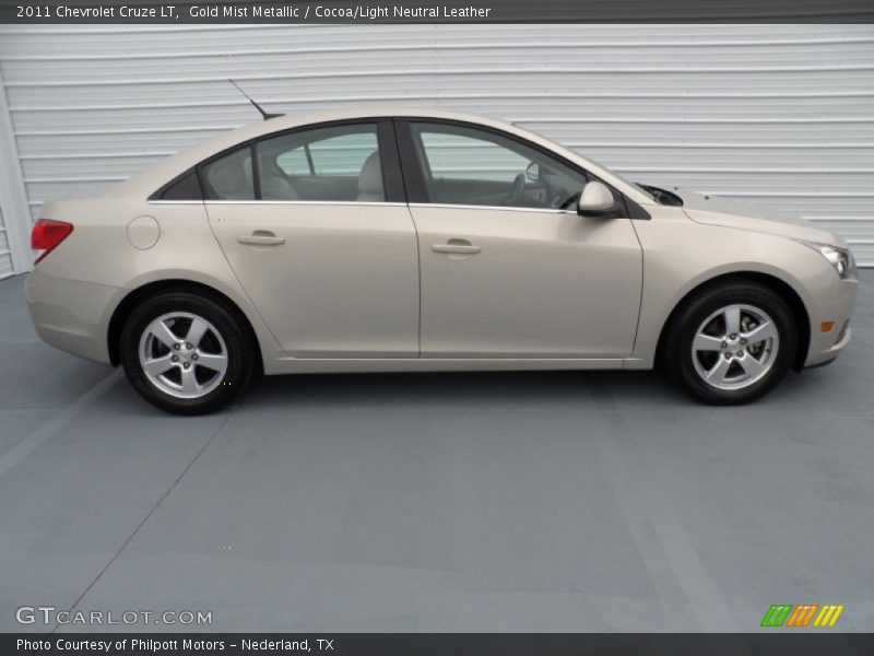 Gold Mist Metallic / Cocoa/Light Neutral Leather 2011 Chevrolet Cruze LT