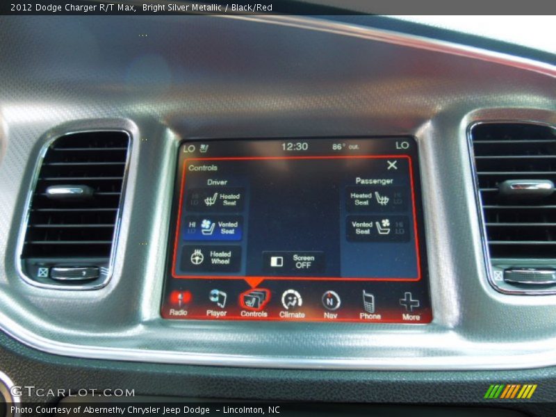 Bright Silver Metallic / Black/Red 2012 Dodge Charger R/T Max