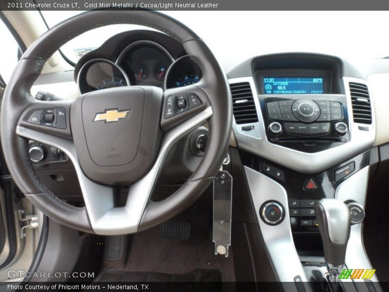 Gold Mist Metallic / Cocoa/Light Neutral Leather 2011 Chevrolet Cruze LT
