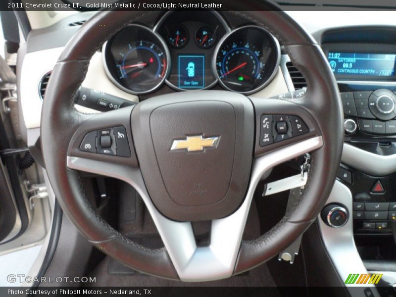 Gold Mist Metallic / Cocoa/Light Neutral Leather 2011 Chevrolet Cruze LT