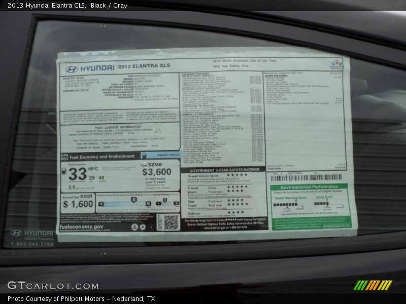 Black / Gray 2013 Hyundai Elantra GLS