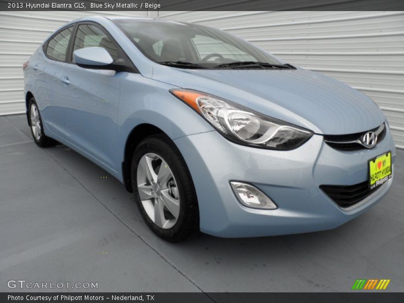 Blue Sky Metallic / Beige 2013 Hyundai Elantra GLS