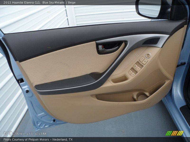 Blue Sky Metallic / Beige 2013 Hyundai Elantra GLS