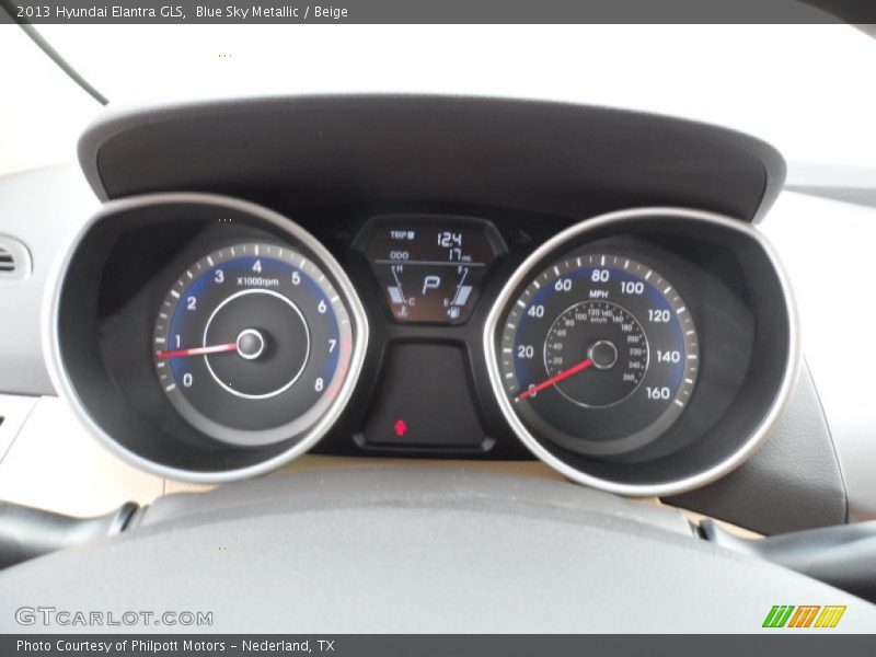 Blue Sky Metallic / Beige 2013 Hyundai Elantra GLS