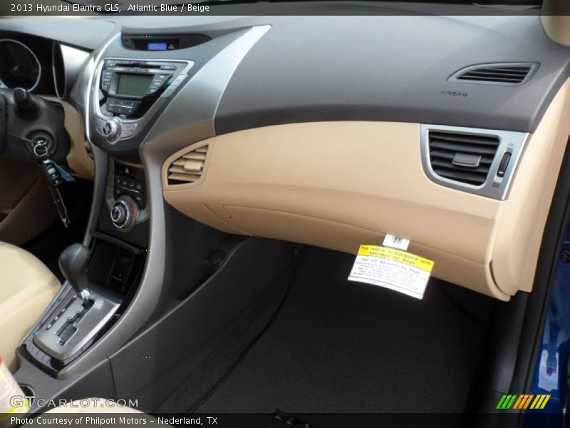 Atlantic Blue / Beige 2013 Hyundai Elantra GLS