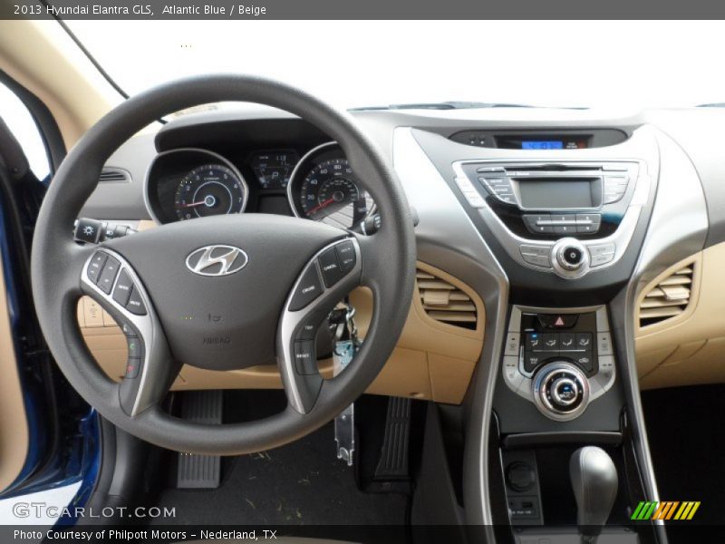 Atlantic Blue / Beige 2013 Hyundai Elantra GLS