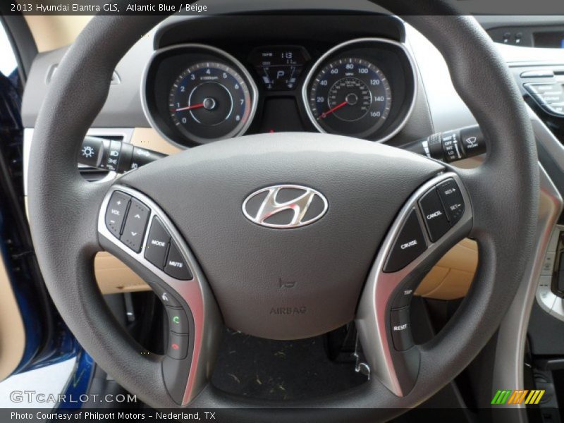 Atlantic Blue / Beige 2013 Hyundai Elantra GLS
