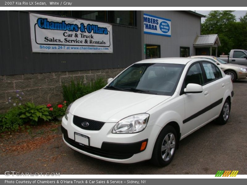 White / Gray 2007 Kia Rio LX Sedan