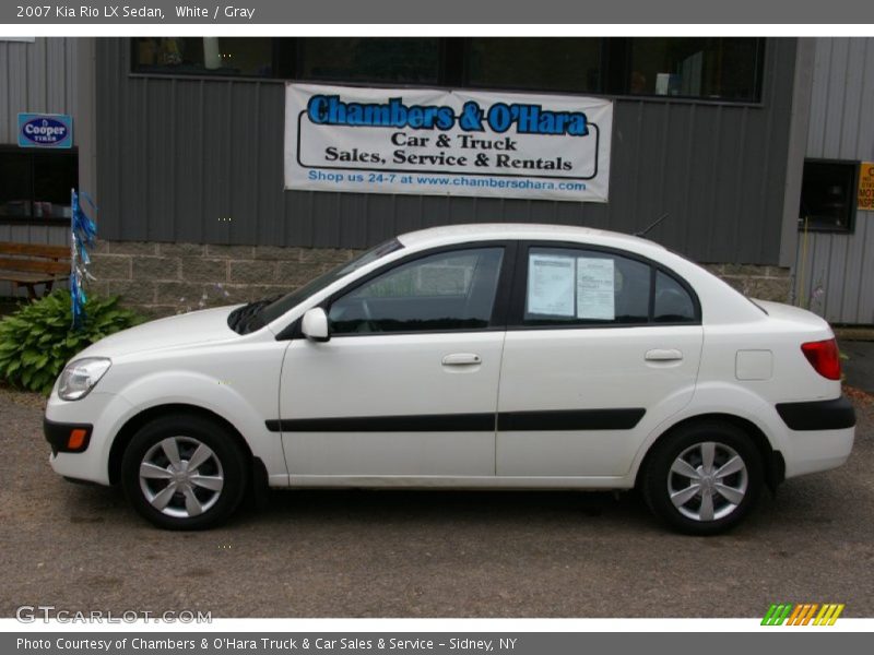 White / Gray 2007 Kia Rio LX Sedan