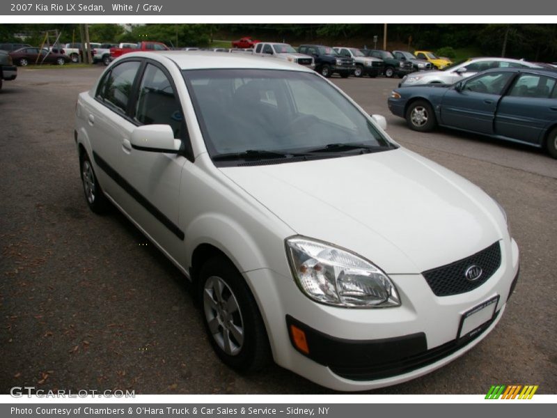 White / Gray 2007 Kia Rio LX Sedan