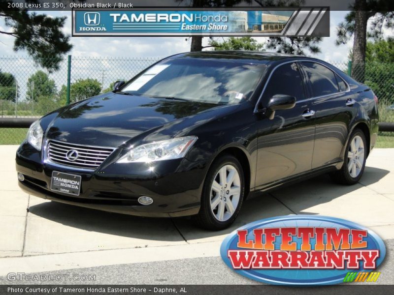 Obsidian Black / Black 2008 Lexus ES 350