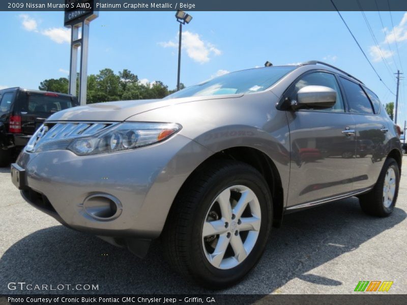 Platinum Graphite Metallic / Beige 2009 Nissan Murano S AWD