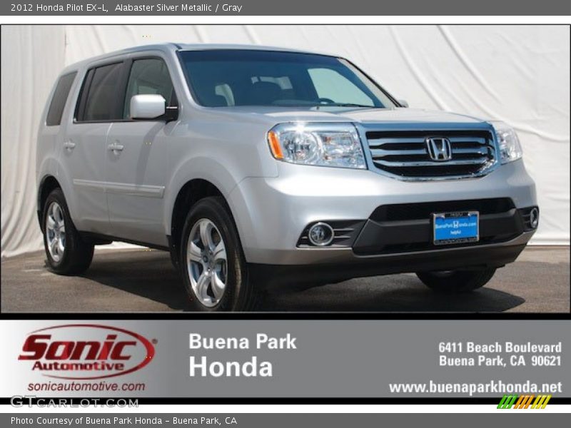 Alabaster Silver Metallic / Gray 2012 Honda Pilot EX-L