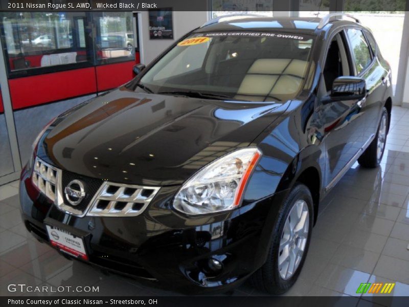 Wicked Black / Black 2011 Nissan Rogue SL AWD