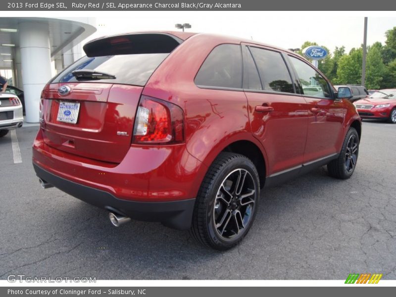Ruby Red / SEL Appearance Charcoal Black/Gray Alcantara 2013 Ford Edge SEL