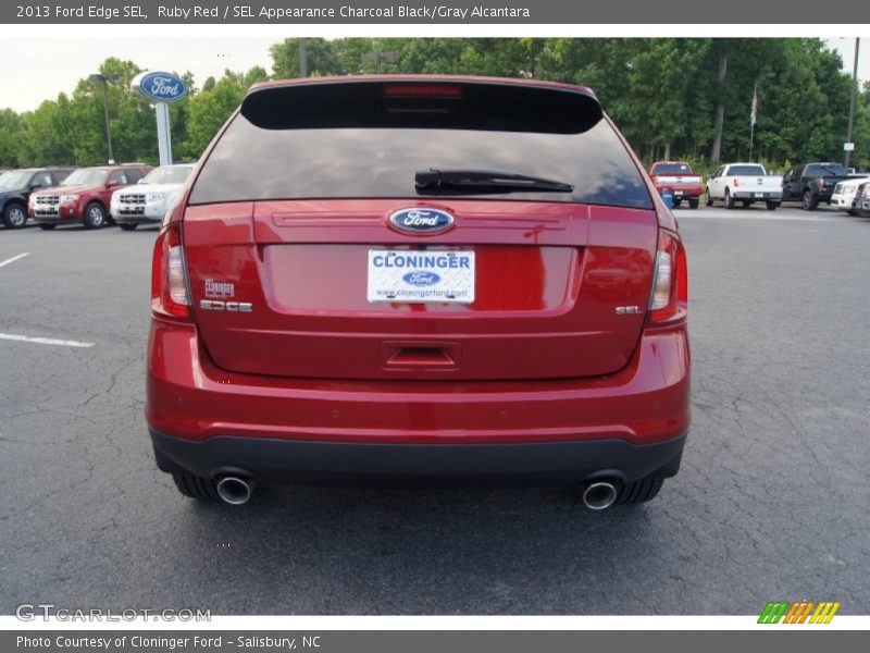 Ruby Red / SEL Appearance Charcoal Black/Gray Alcantara 2013 Ford Edge SEL