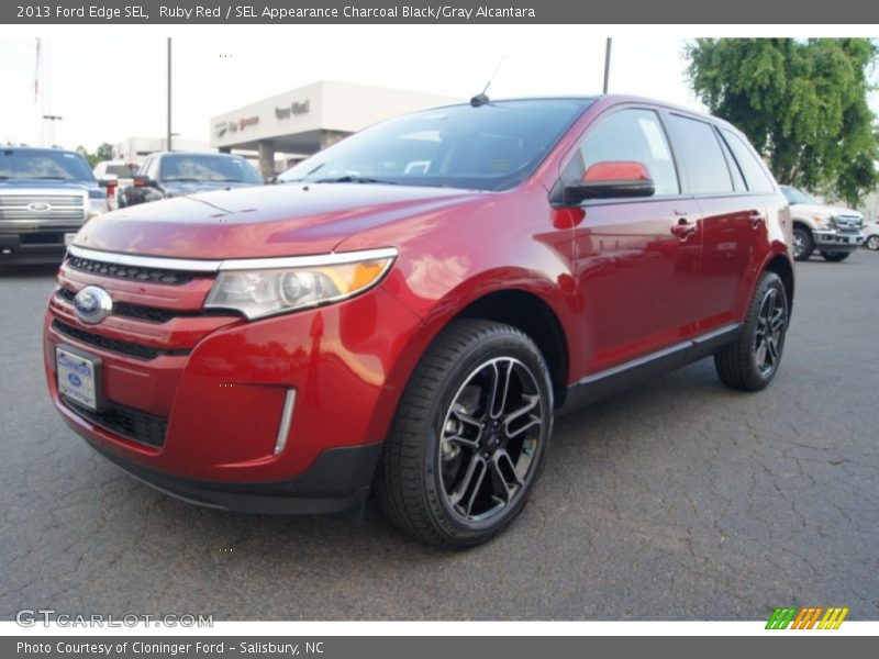 Ruby Red / SEL Appearance Charcoal Black/Gray Alcantara 2013 Ford Edge SEL