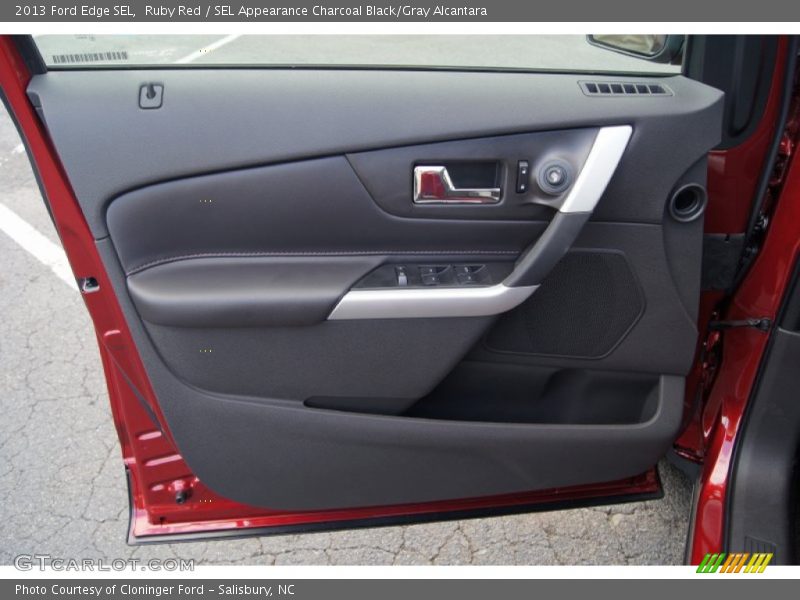 Ruby Red / SEL Appearance Charcoal Black/Gray Alcantara 2013 Ford Edge SEL