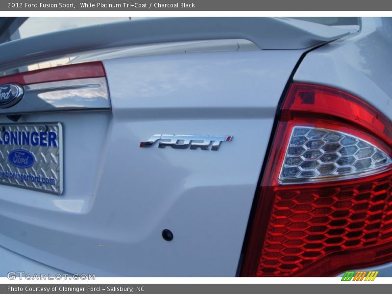 White Platinum Tri-Coat / Charcoal Black 2012 Ford Fusion Sport