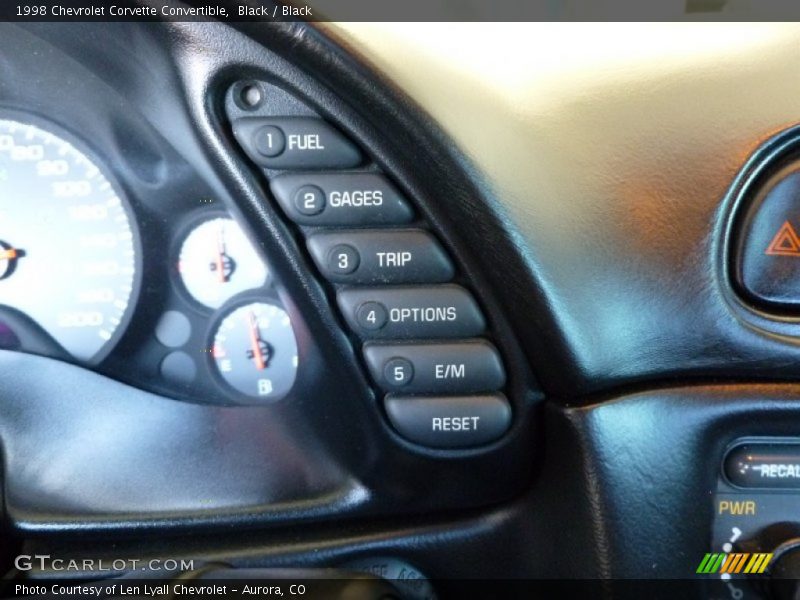 Controls of 1998 Corvette Convertible