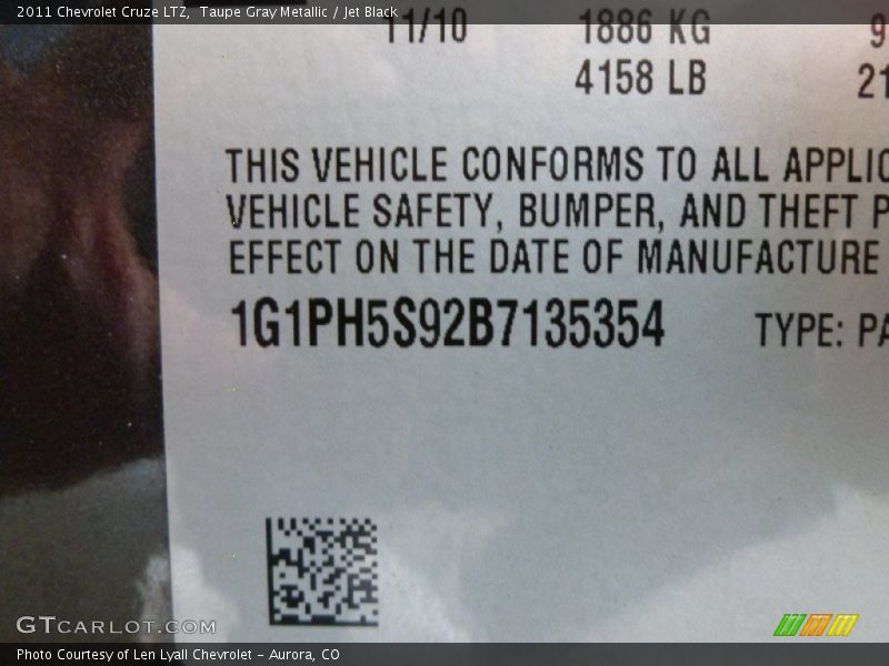 Taupe Gray Metallic / Jet Black 2011 Chevrolet Cruze LTZ