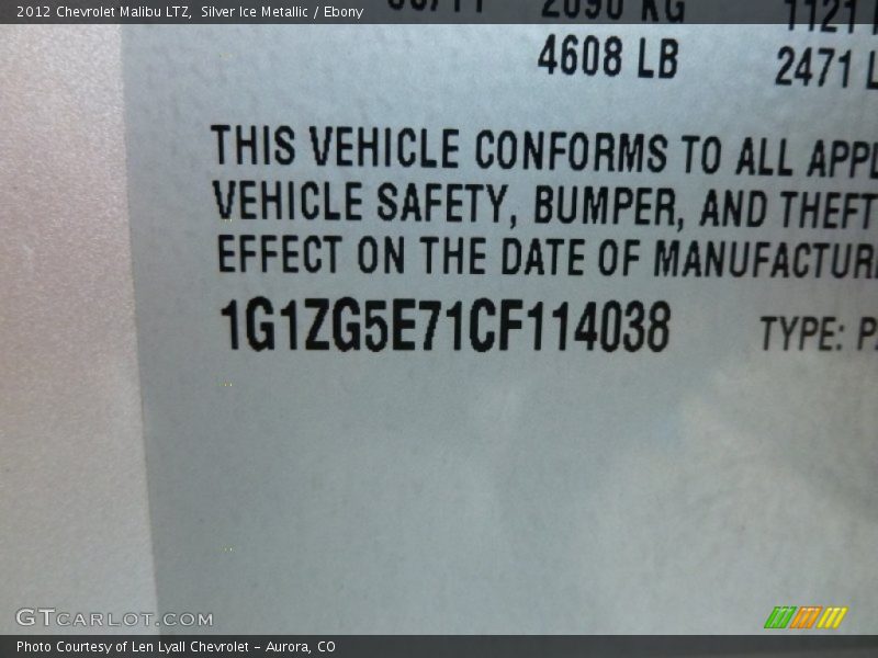 Silver Ice Metallic / Ebony 2012 Chevrolet Malibu LTZ
