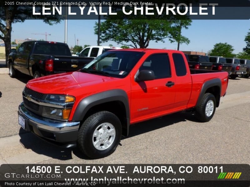 Victory Red / Medium Dark Pewter 2005 Chevrolet Colorado Z71 Extended Cab