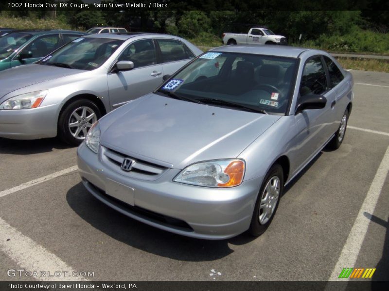 Satin Silver Metallic / Black 2002 Honda Civic DX Coupe