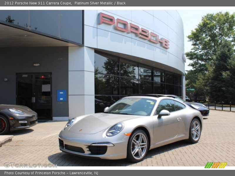 Platinum Silver Metallic / Black 2012 Porsche New 911 Carrera Coupe