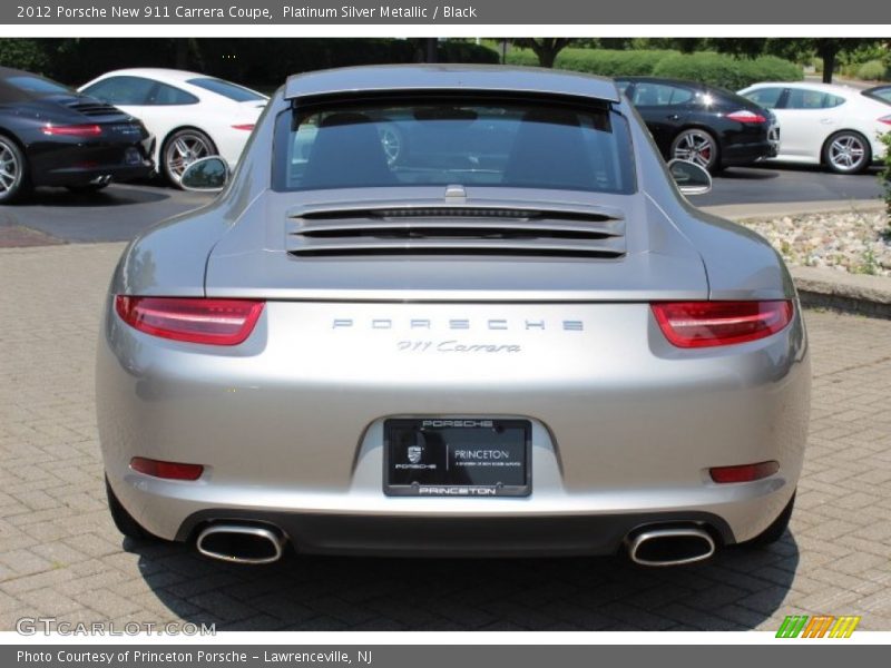 Platinum Silver Metallic / Black 2012 Porsche New 911 Carrera Coupe