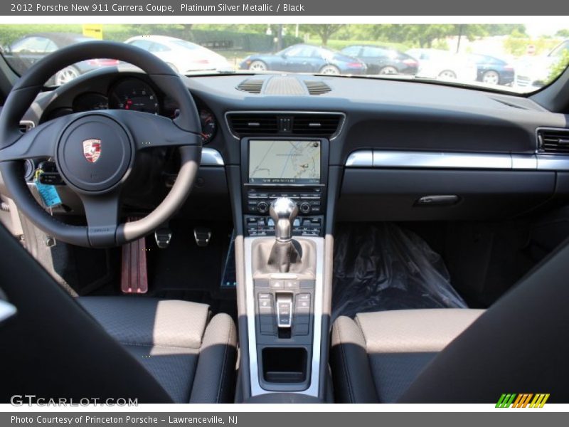 Platinum Silver Metallic / Black 2012 Porsche New 911 Carrera Coupe