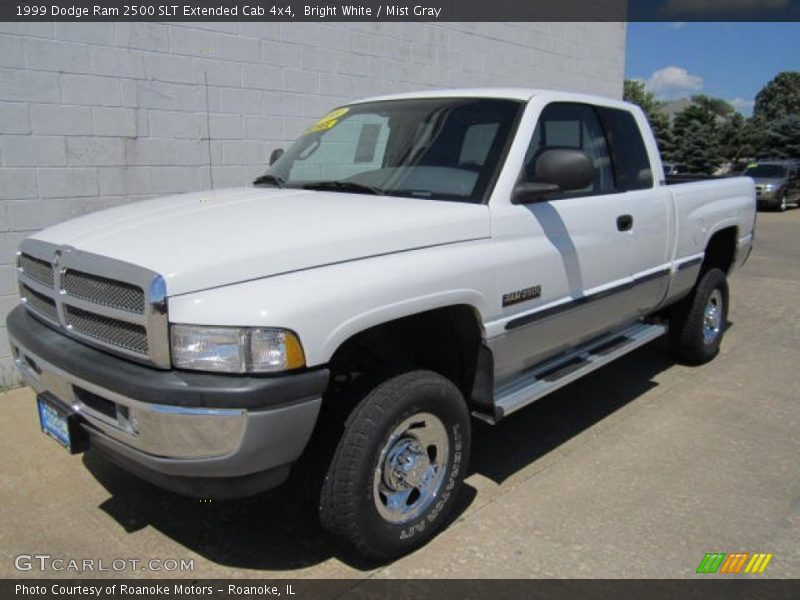 Bright White / Mist Gray 1999 Dodge Ram 2500 SLT Extended Cab 4x4