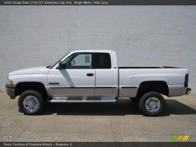 Bright White / Mist Gray 1999 Dodge Ram 2500 SLT Extended Cab 4x4
