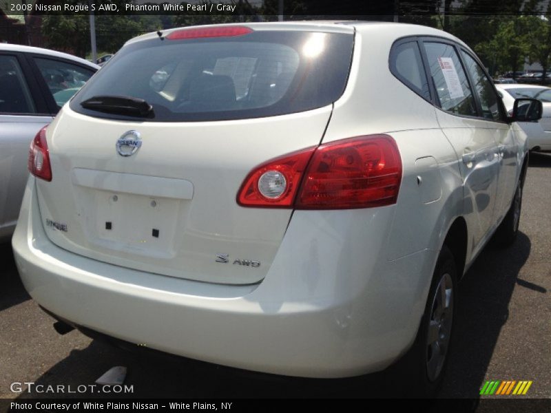 Phantom White Pearl / Gray 2008 Nissan Rogue S AWD