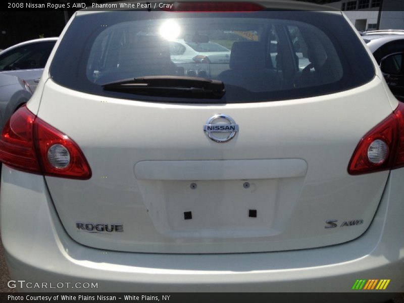 Phantom White Pearl / Gray 2008 Nissan Rogue S AWD