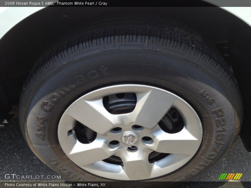 Phantom White Pearl / Gray 2008 Nissan Rogue S AWD